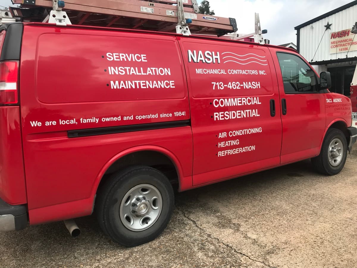 Red Nash Mechanical Contractors service van